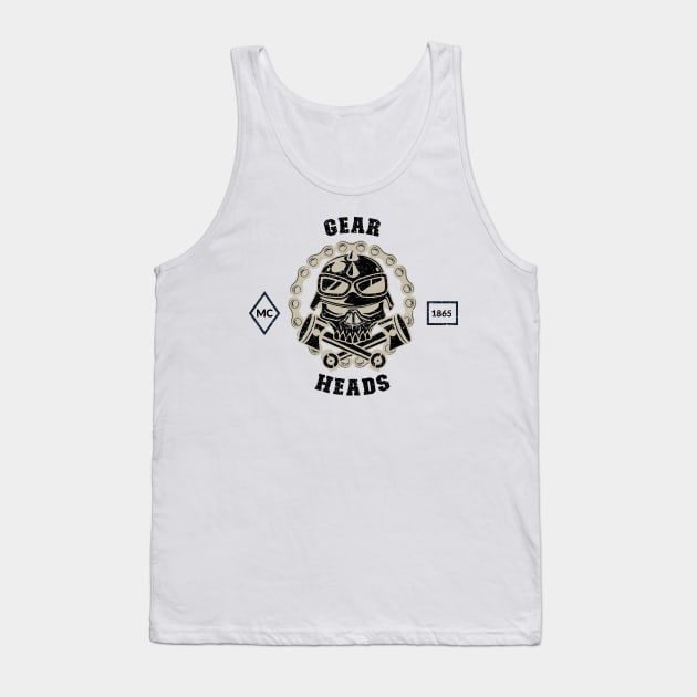 Gear Heads Biker Club Tank Top by Tip Top Tee's